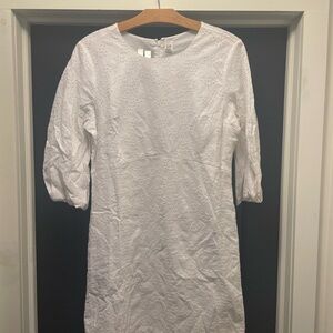 GAP White Floral Embroidered Dress